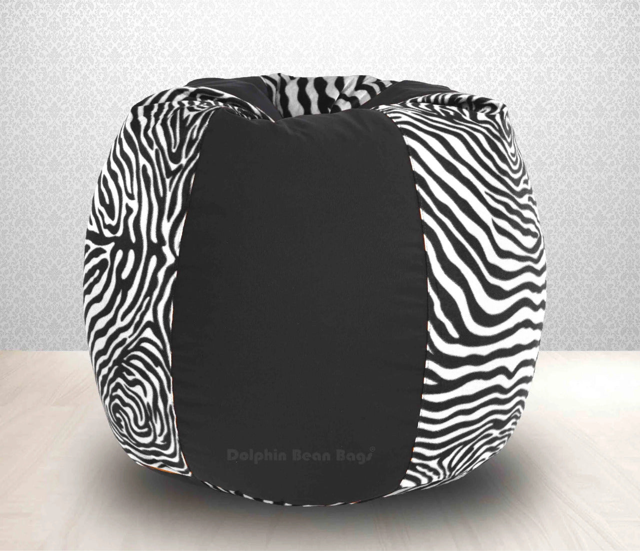 Bean Bag : XXL Black/Zebra(Blk-White)-FABRIC-FILLED & WASHABLE (with Beans)