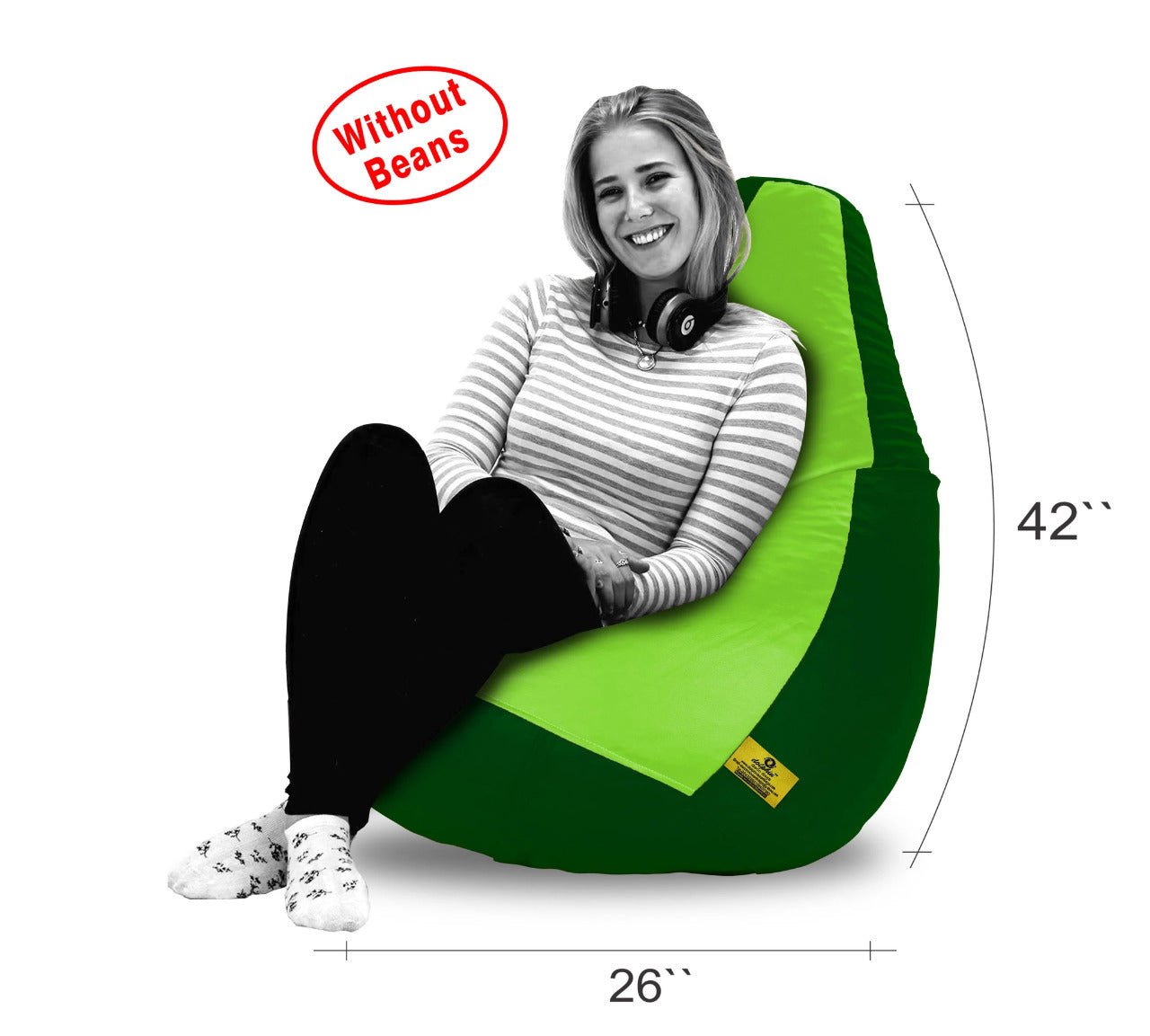 Bean Bag XXL F.GREEN&B.GREEN BEAN BAG-COVERS(Without Beans)