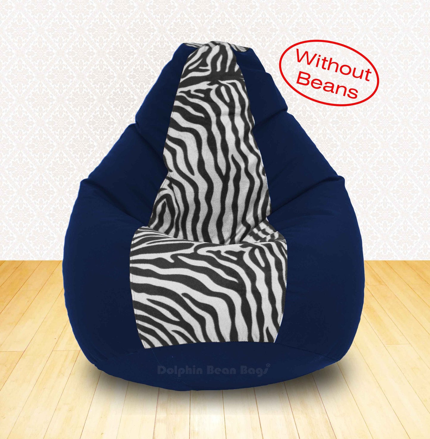 Bean Bag XXL N.BLUE ZEBRA(BLK-WHITE)-FABRIC-COVERS(WITHOUT BEANS)