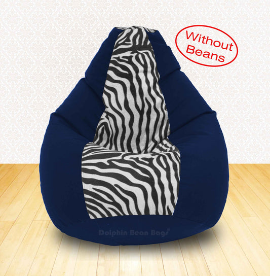 Bean Bag XXL N.BLUE ZEBRA(BLK-WHITE)-FABRIC-COVERS(WITHOUT BEANS)