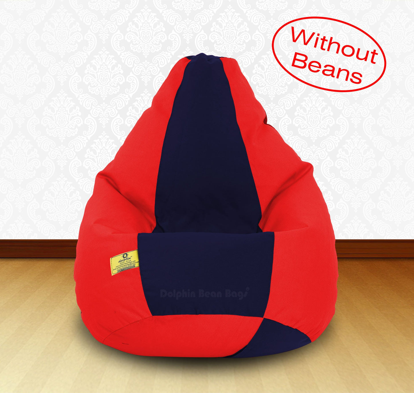 Bean Bag XXL RED N.BLUE-FABRIC-COVERS(WITHOUT BEANS)