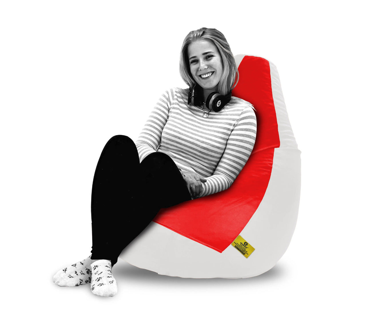 Bean Bag : XXL RED&WHITE BEAN BAG-FILLED(With Beans)