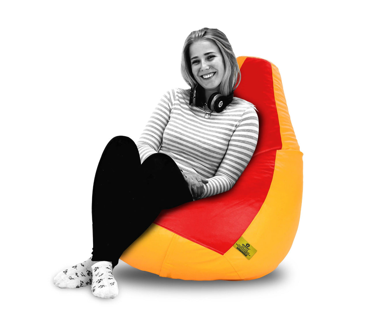 Bean Bag : 2XL RED&YELLOW BEAN BAG-FILLED(With Beans)