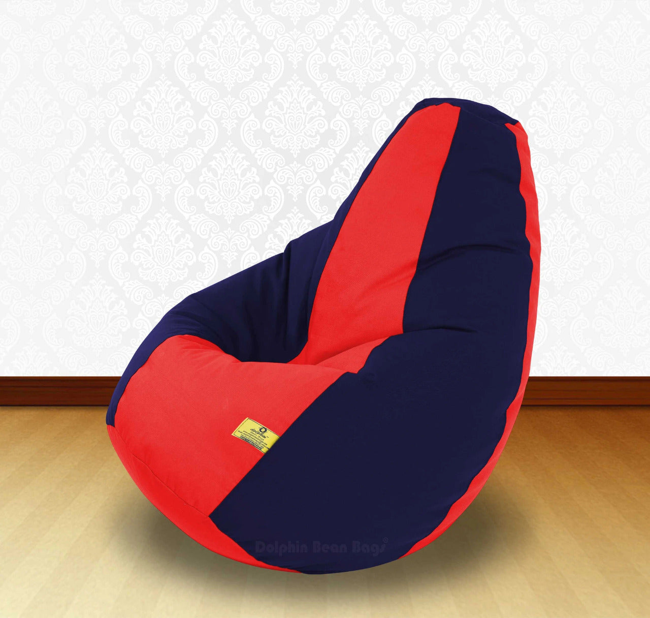 Bean Bag : XXL Red/N.Blue-FABRIC-FILLED & WASHABLE (with Beans)