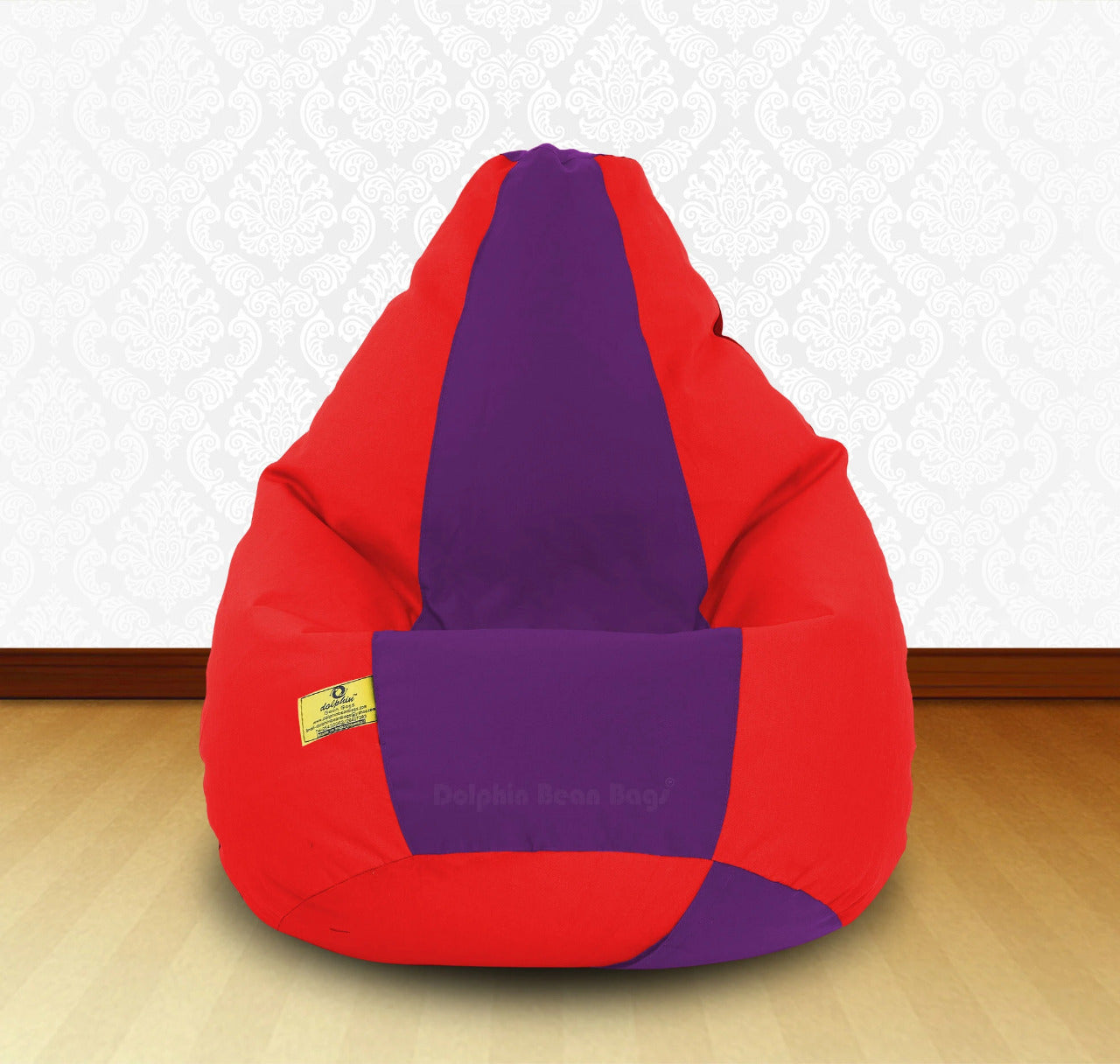 Bean Bag : XXL Red/Purple-FABRIC-FILLED & WASHABLE (with Beans)