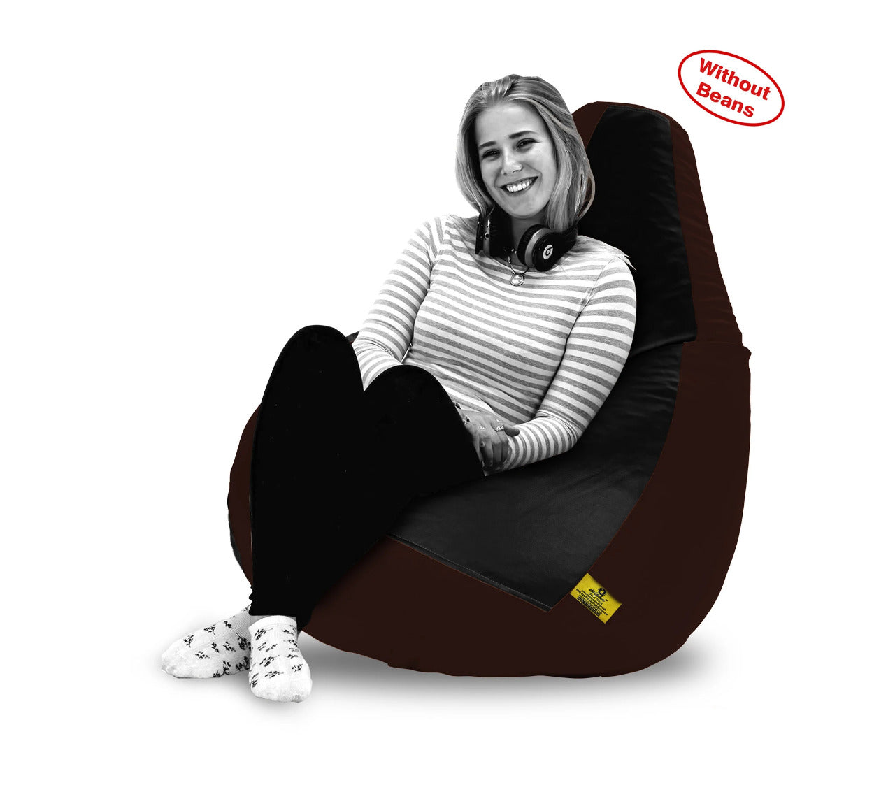 Bean Bag XXXL BLACK&BROWN BEAN BAG-COVER (Without Beans)
