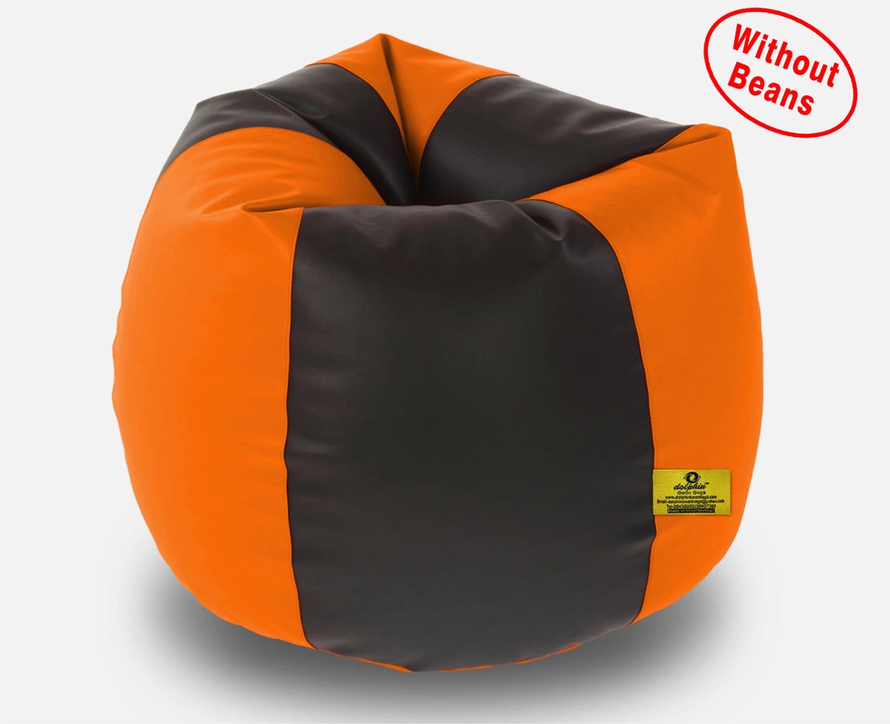 Bean Bag XXXL BLACK&ORANGE BEAN BAG-COVER (Without Beans)