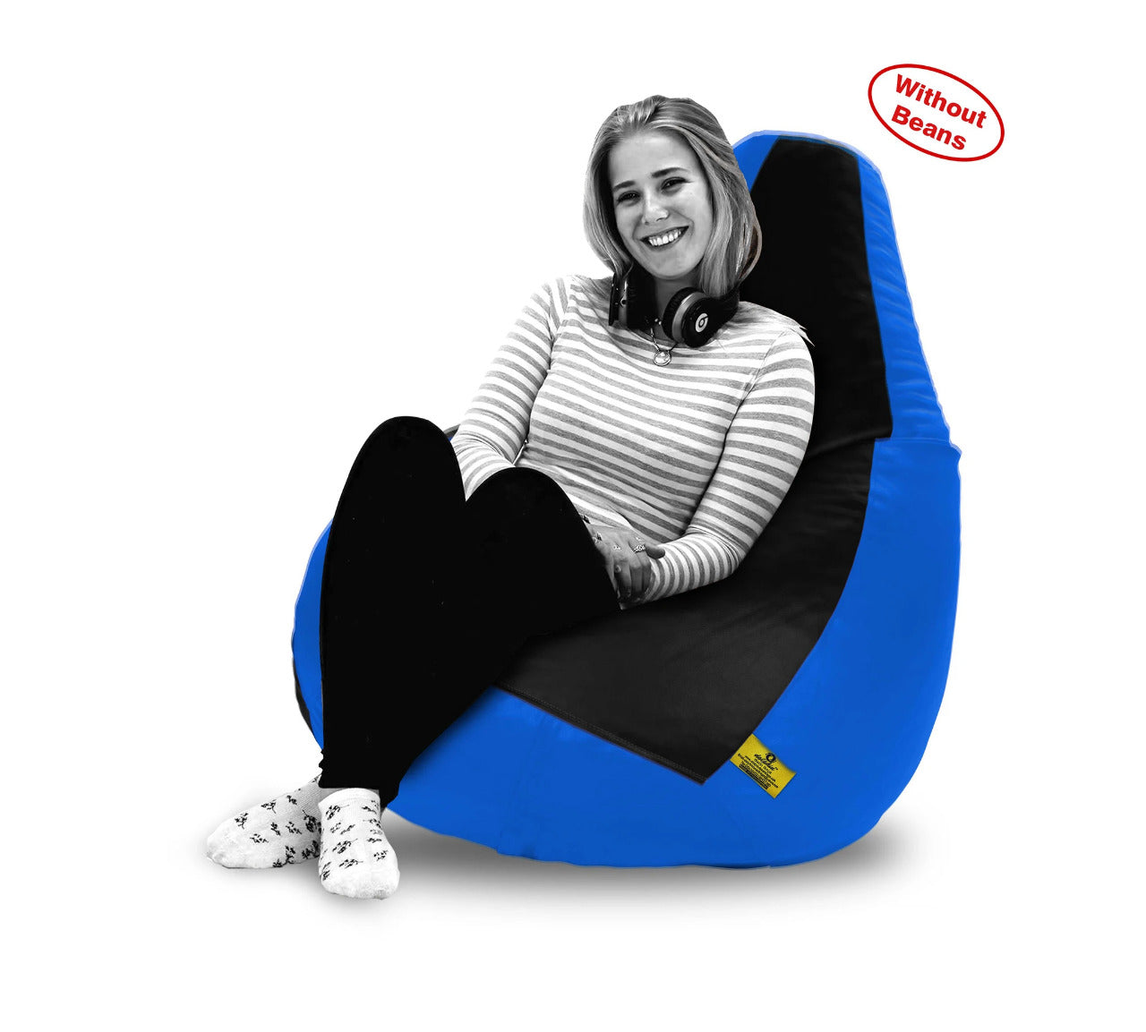 Bean Bag XXXL BLACK&R.BLUE BEAN BAG-COVER (Without Beans)