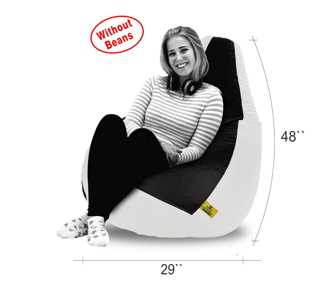 Bean Bag XXXL BLACK&WHITE BEAN BAG-COVER (Without Beans)