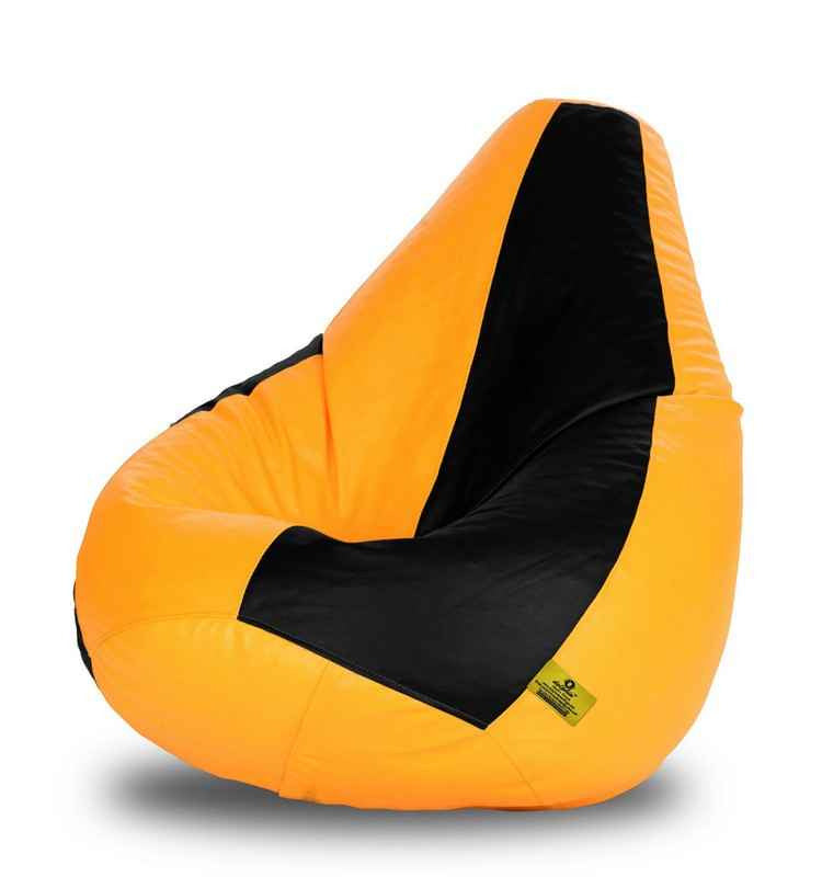 BEAN BAG : 3XL BLACK&YELLOW BEAN BAG-COVERS