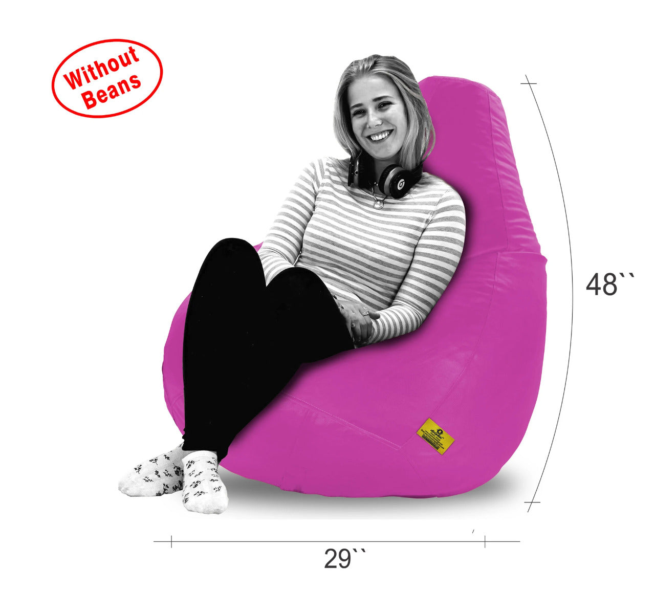 BEAN BAG : XXXL BEAN BAG-PINK-COVER (Without Beans)