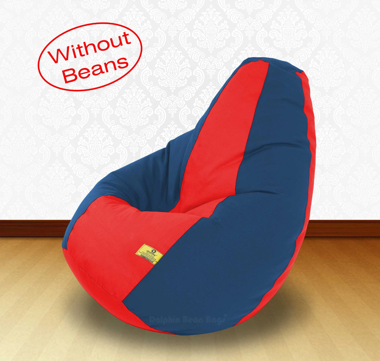 Bean Bag: XXXL Red/R.Blue-FABRIC-COVERS without Beans