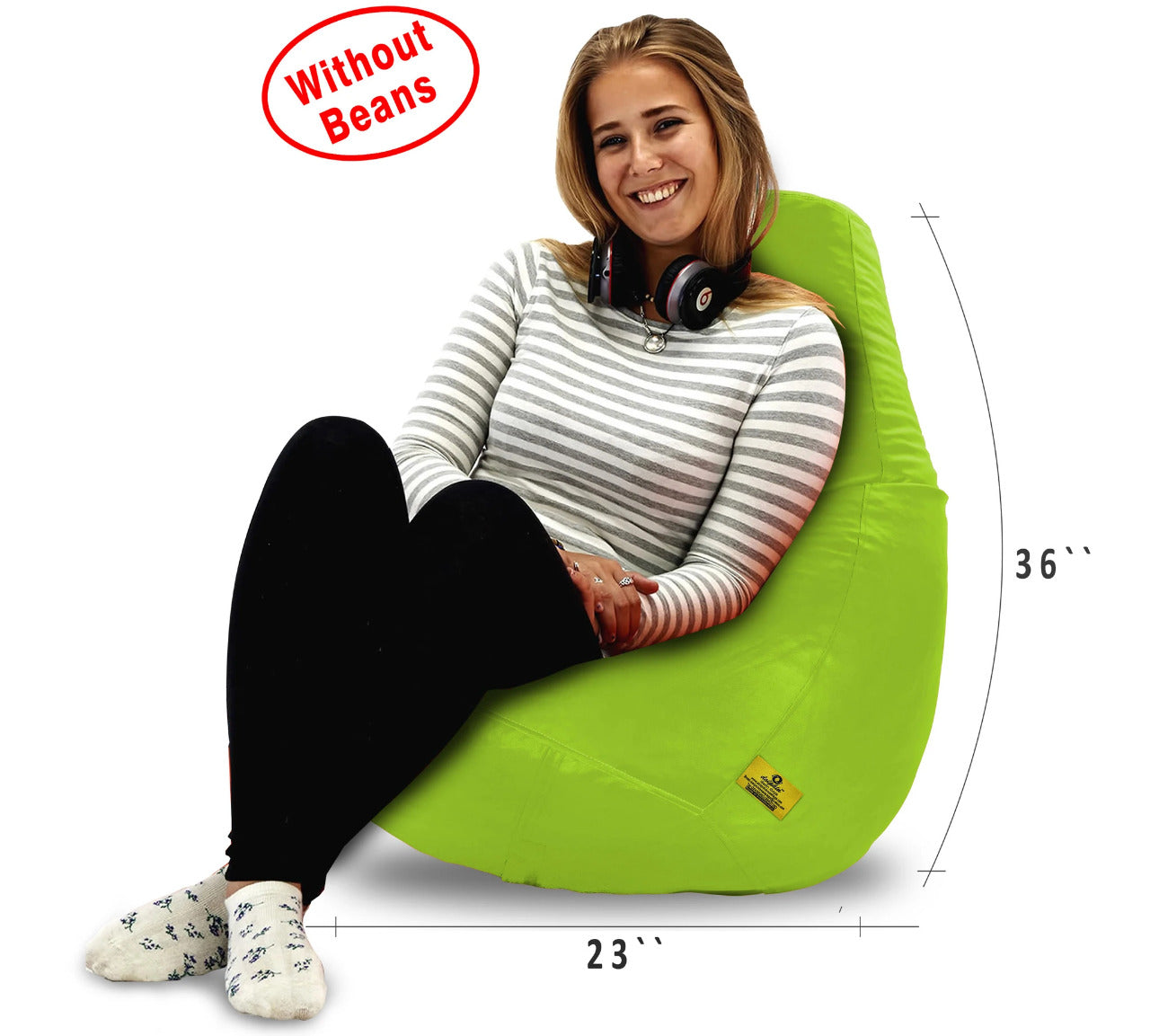 XL Bean Bag-F.Green-Cover (Without Beans)