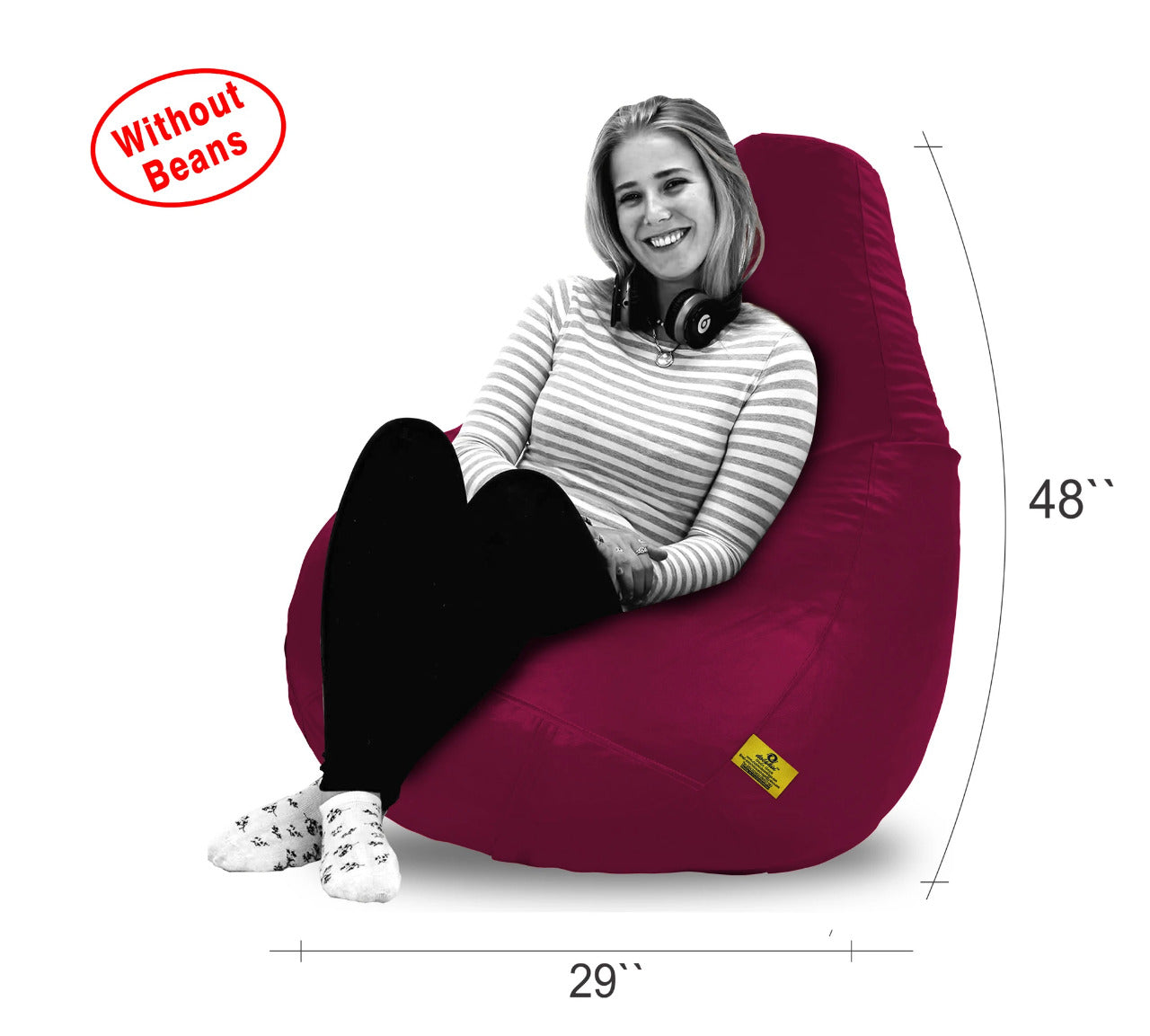 Bean BagXXXL Bean Bag Maroon Cover (Without Beans)