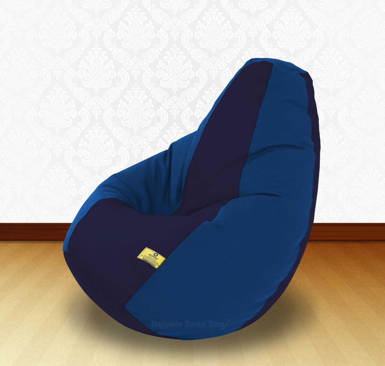 Bean Bag : XXXL N.Blue/R.Blue-FABRIC-FILLED & WASHABLE (with Beans)