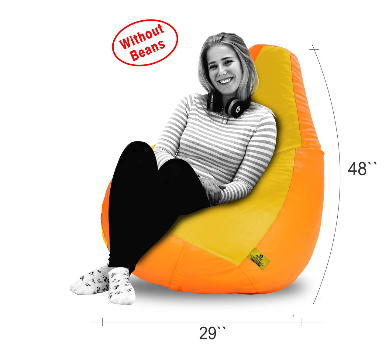 Bean Bag XXXL ORANGE&YELLOW BEAN BAG-COVERS(Without Beans)