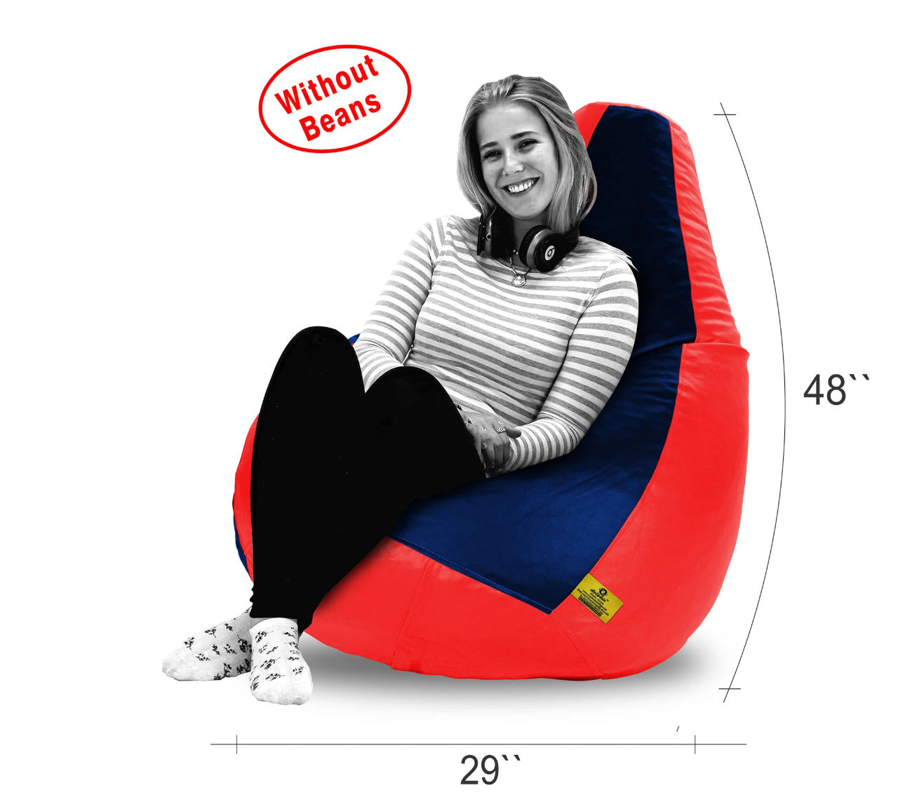 Bean Bag XXXL RED&NAVY BLUE BEANBAG-COVER (Without Beans)