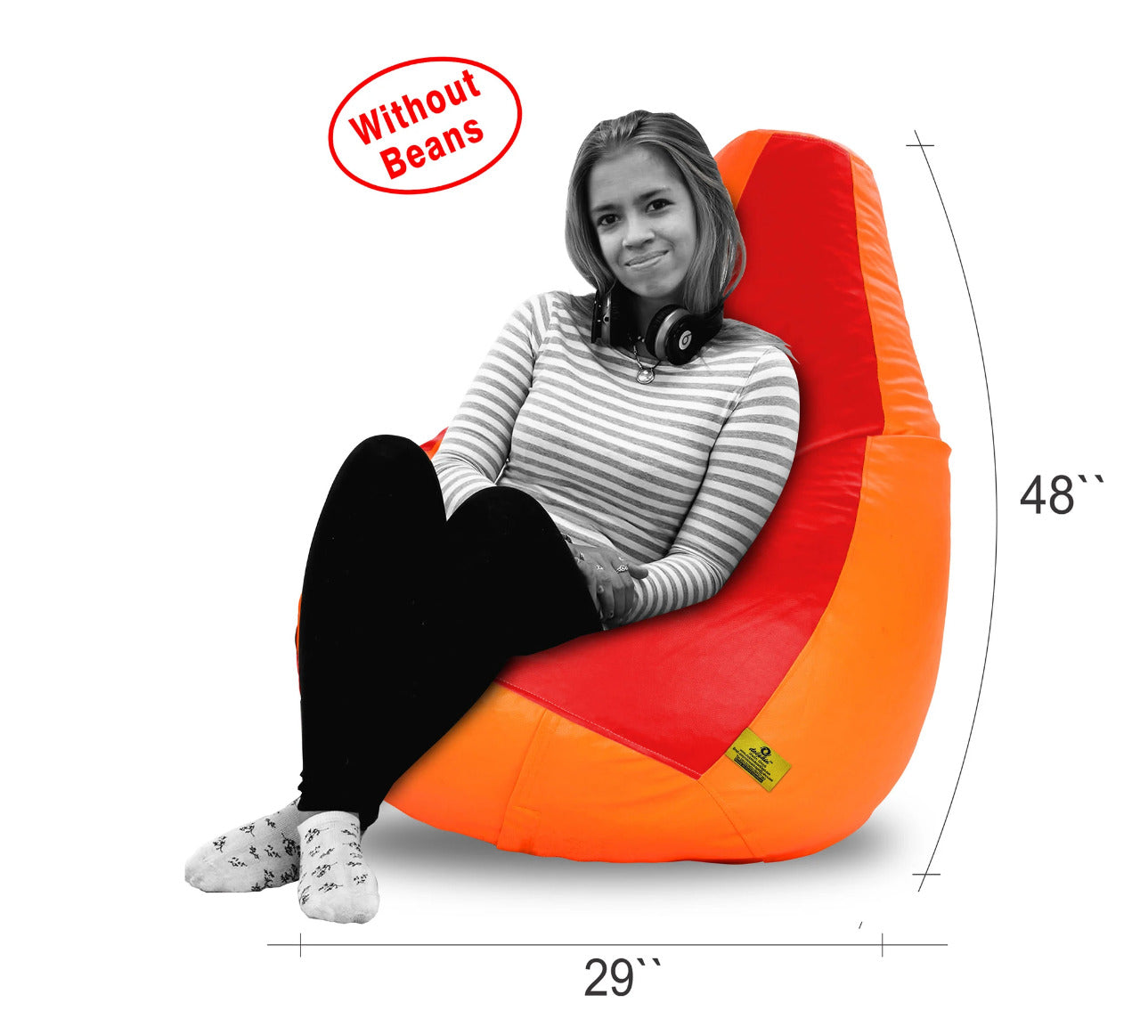 Bean Bag XXXL RED&ORANGE BEAN BAG-COVERS(Without Beans)