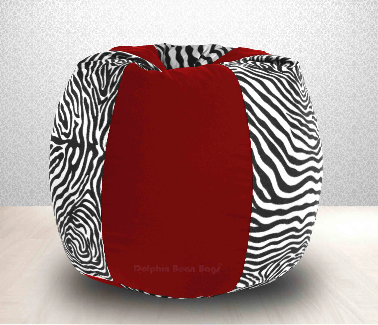 Bean Bag : XXXL Red/Zebra(Blk-White)-FABRIC-FILLED & WASHABLE (with Beans)