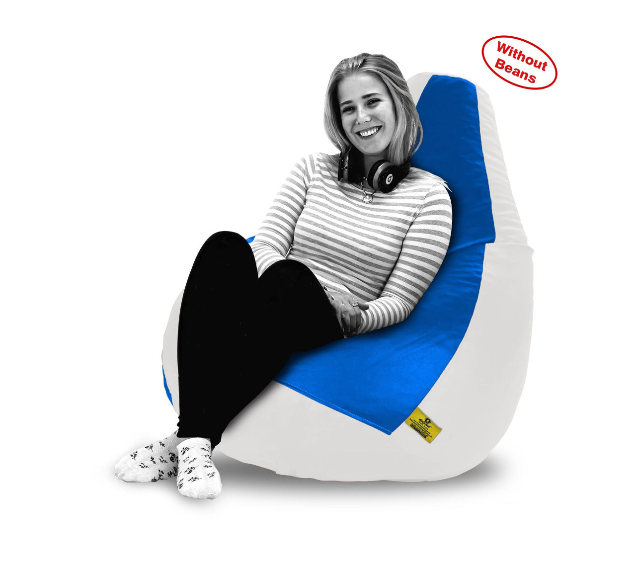 Bean Bag XXXL WHITE&R.BLUE BEAN BAG-COVERS(Without Beans)