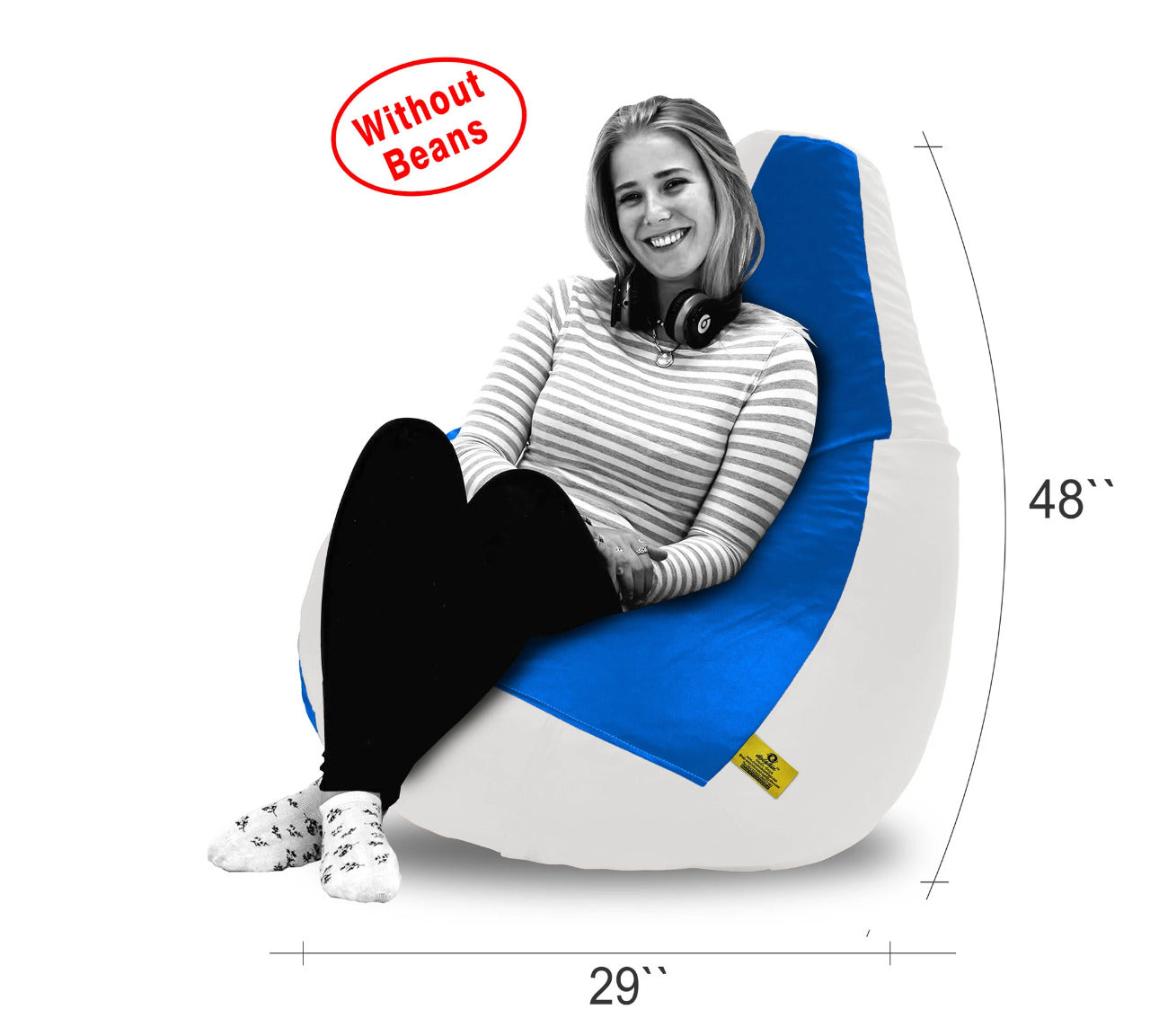 Bean Bag XXXL WHITE&R.BLUE BEAN BAG-COVERS(Without Beans)