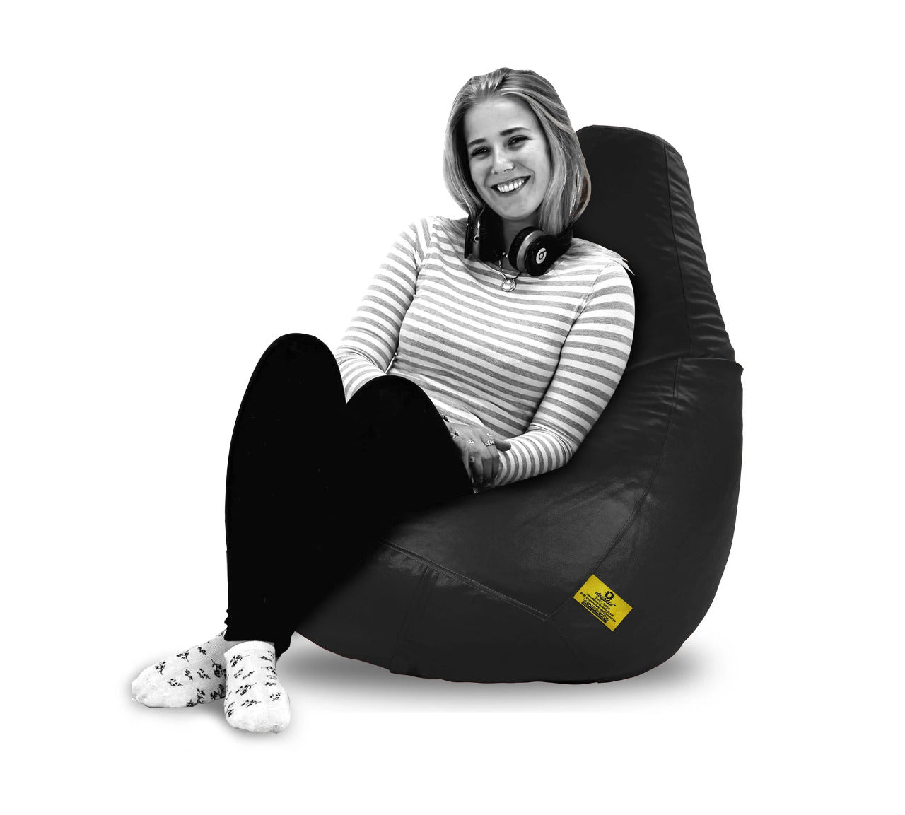 Bean Bags : BLACK XXL BEAN BAG-- Filled (With Beans)