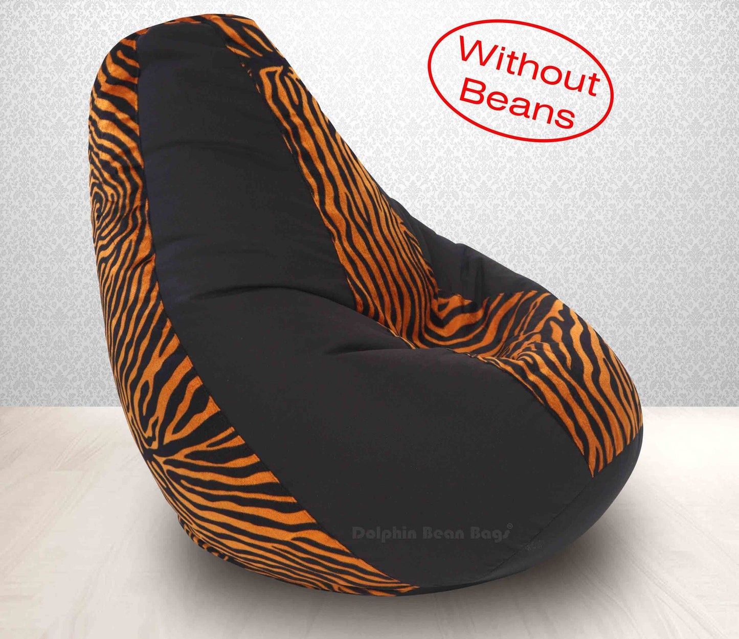 Bean bag XXXL BLACK GOLDEN ZEBRA-FABRIC-COVERS WITHOUT BEANS-2