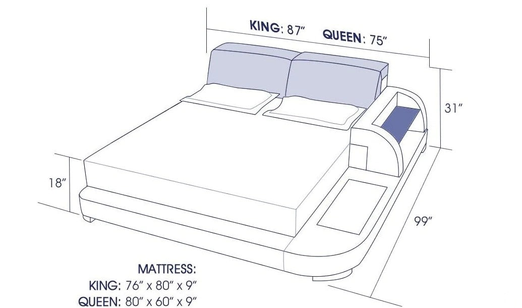Bed HUNK Platform Bed with Storage