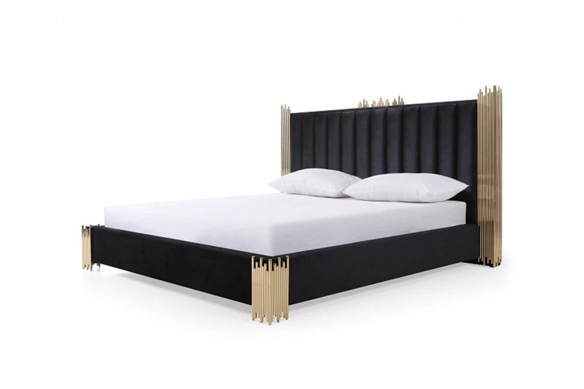 Bedroom Set : Black & Gold Bedroom Set