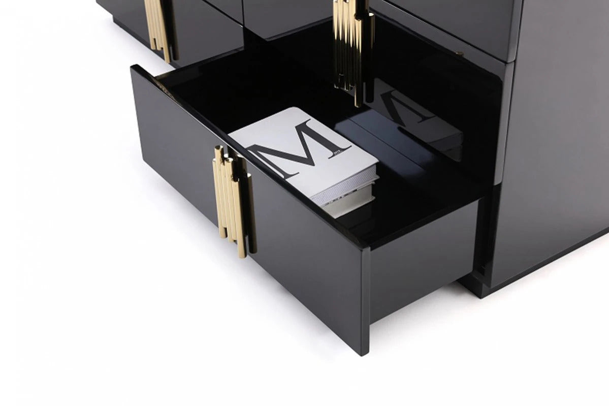 Bedroom Set : Black & Gold Bedroom Set