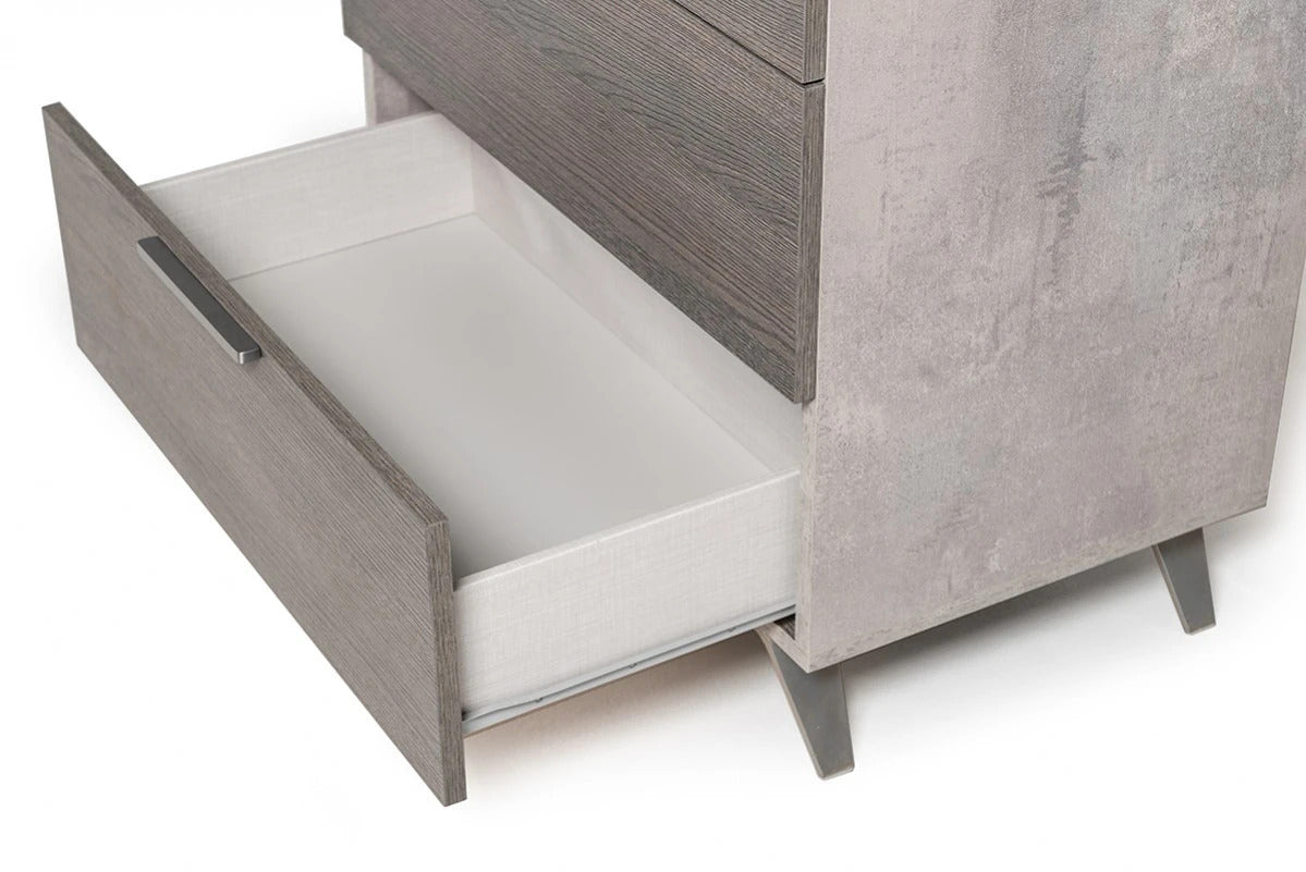Bedroom Set Faux Concrete & Grey Bedroom Set