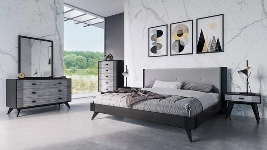 Bedroom Set: Grey & Black Bedroom Set