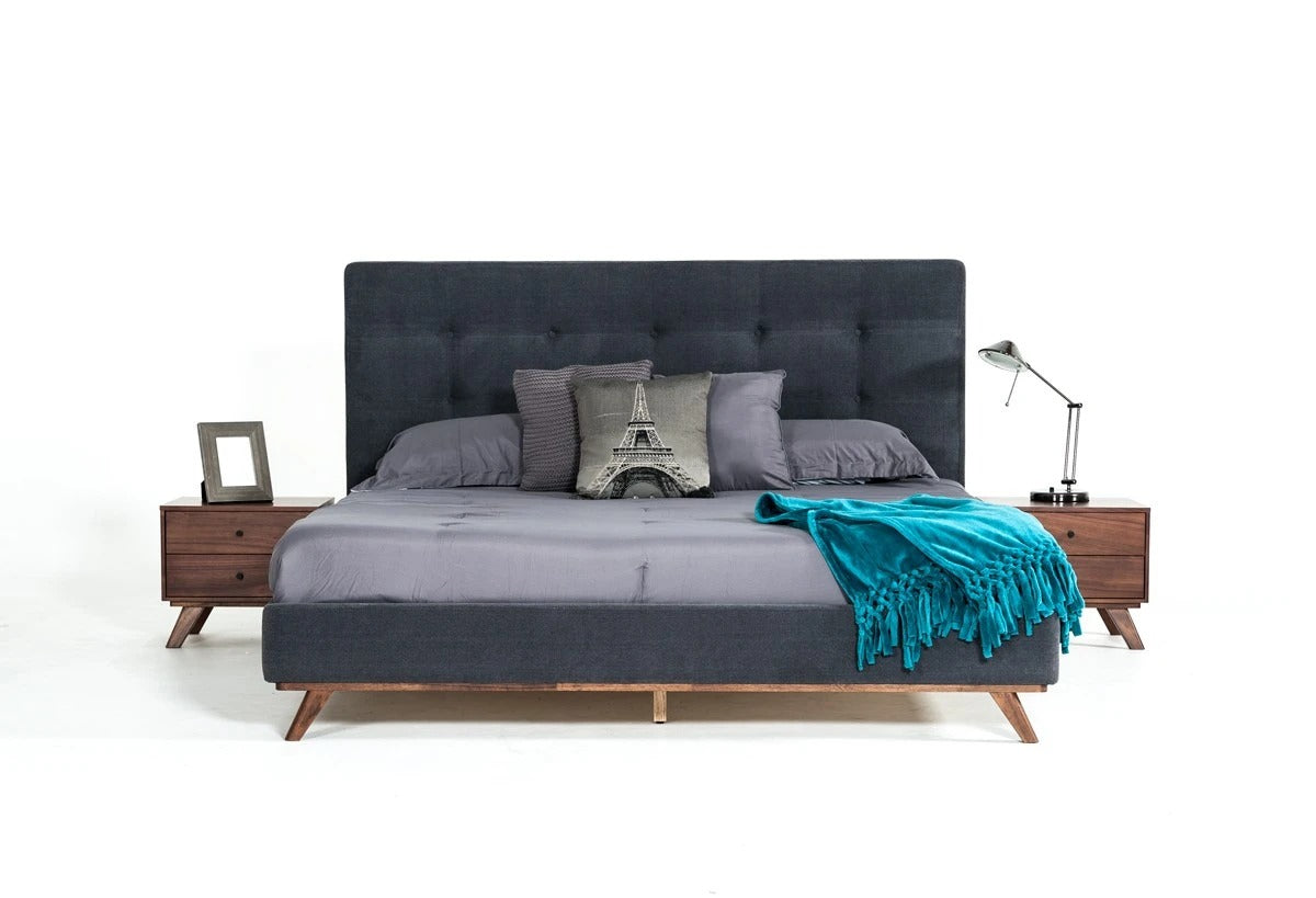 Bedroom Set: Grey & Walnut Bedroom Set