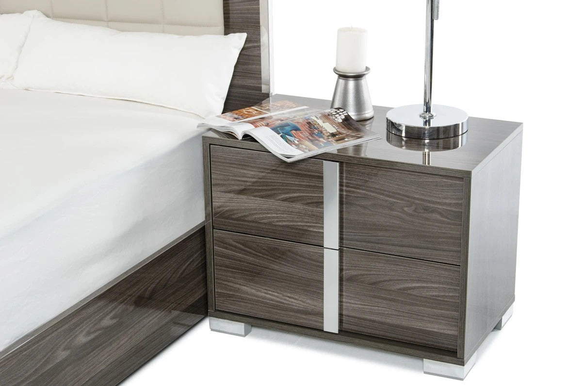 Bedroom Set: Grey and Walnut Bedroom Set