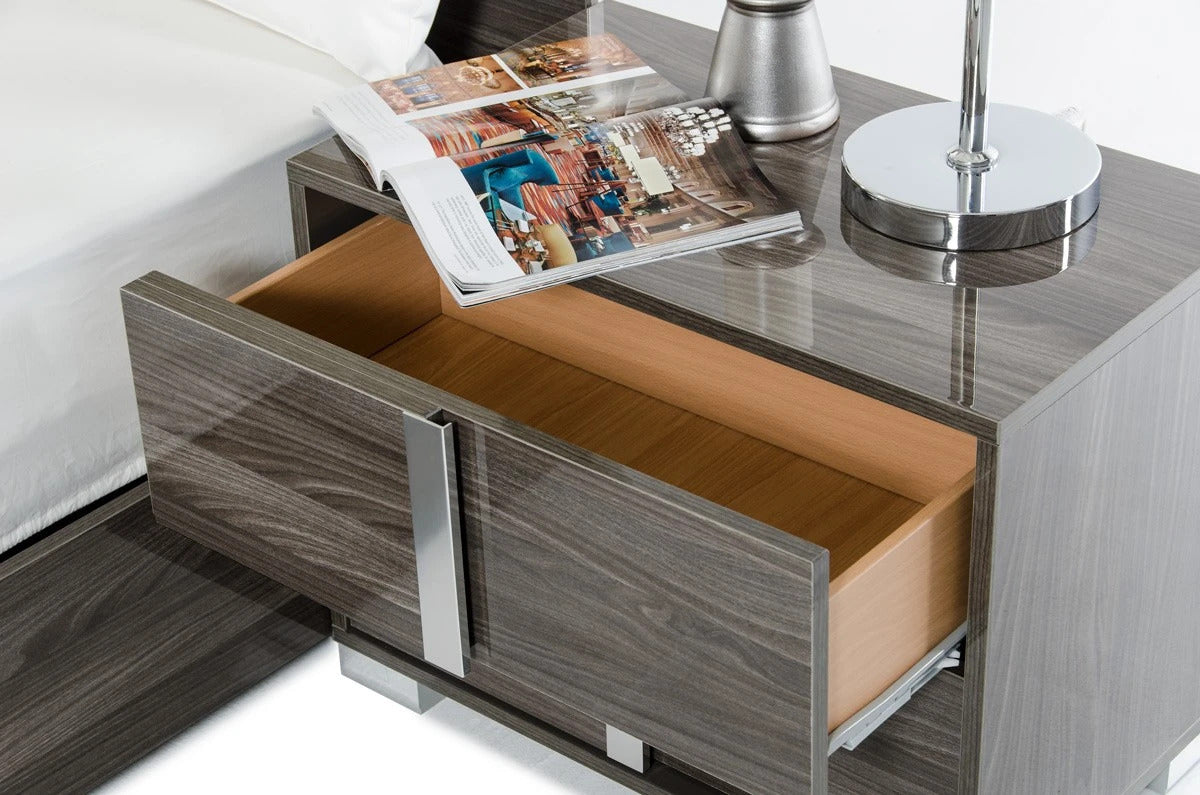 Bedroom Set: Grey and Walnut Bedroom Set