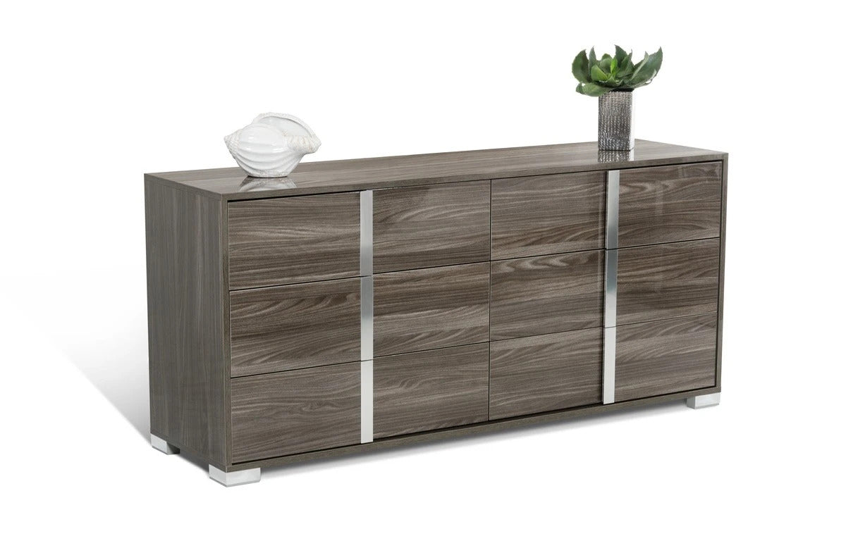 Bedroom Set: Grey and Walnut Bedroom Set
