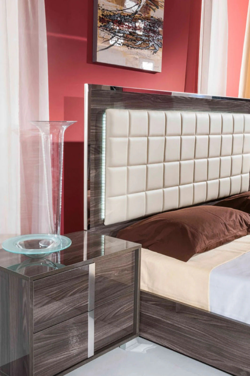 Bedroom Set: Grey and Walnut Bedroom Set