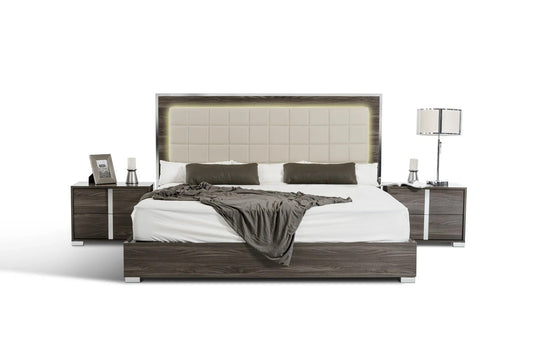 Bedroom Set: Grey and Walnut Bedroom Set