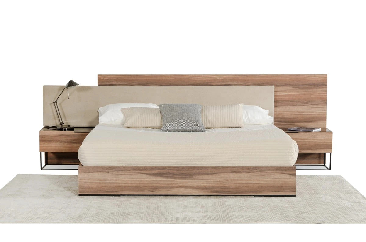 Bedroom Set: Walnut & Fabric Bedroom Set