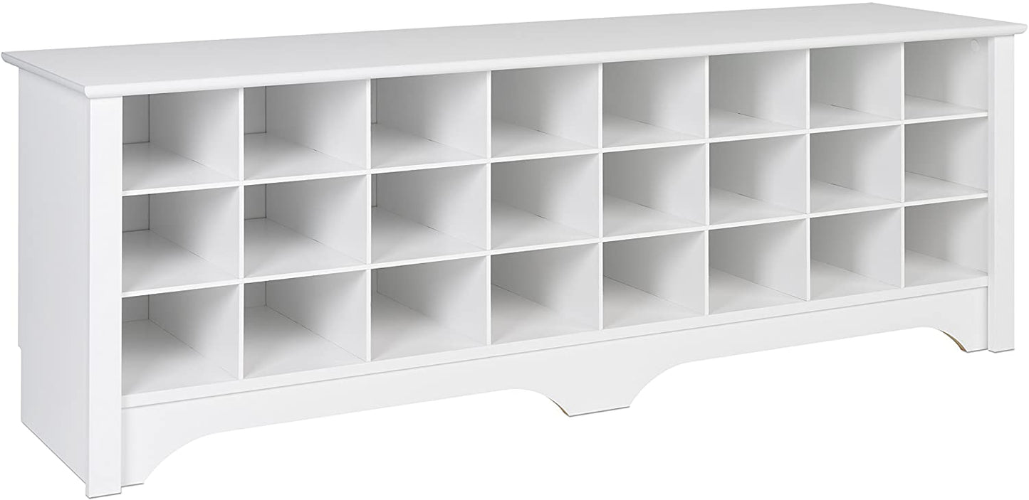 Benches : 24 Pair Shoe Storage Cubby Bench