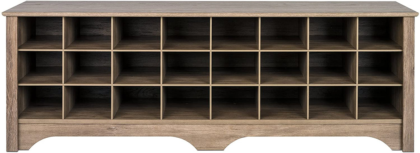 Benches : 24 Pair Shoe Storage Cubby Bench