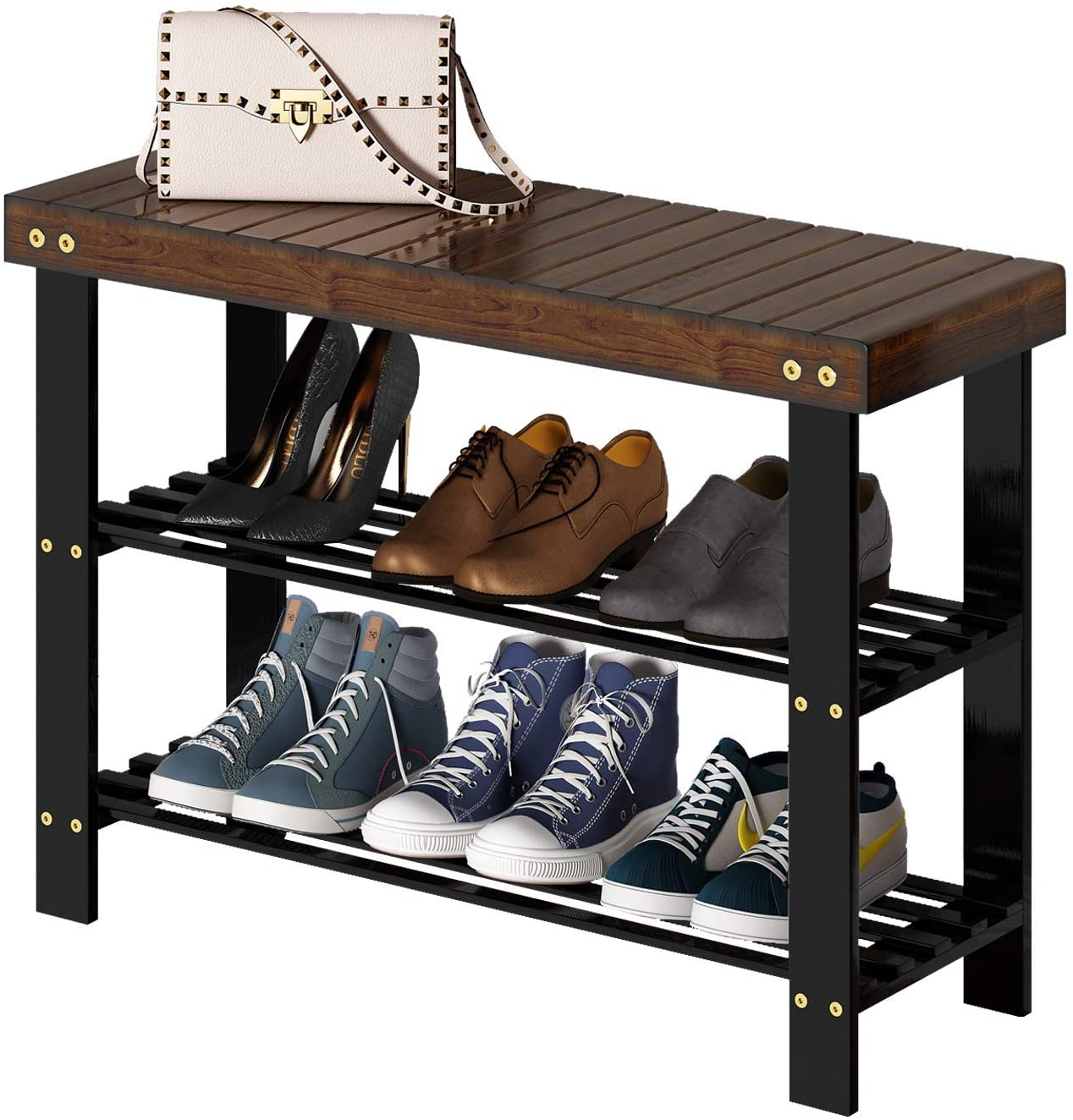 Benches: 3-Tier Bamboo Shoe Rack Bench