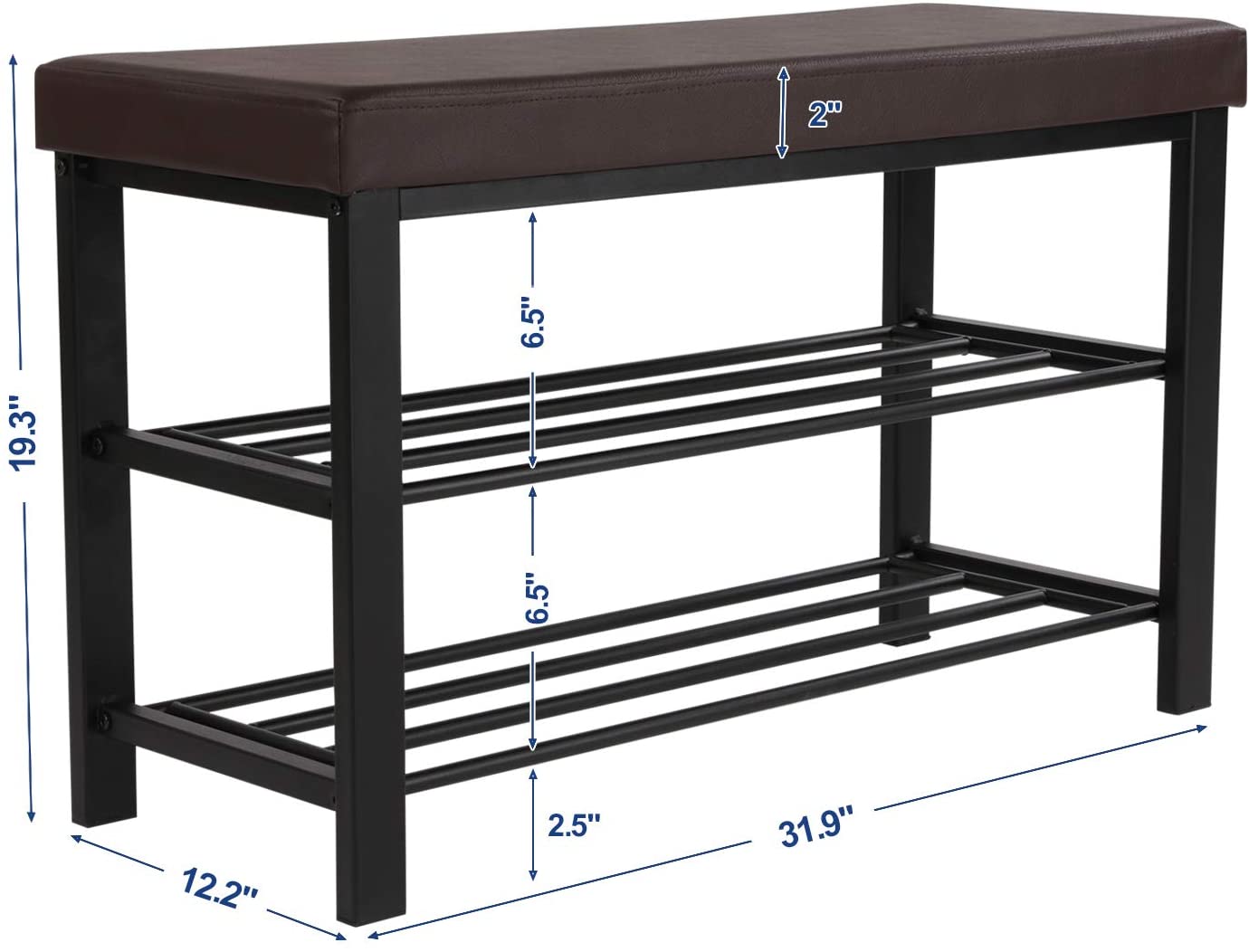 Benches: 3-Tier Shoe Rack with Storage Organizer with Foam Padded Seat