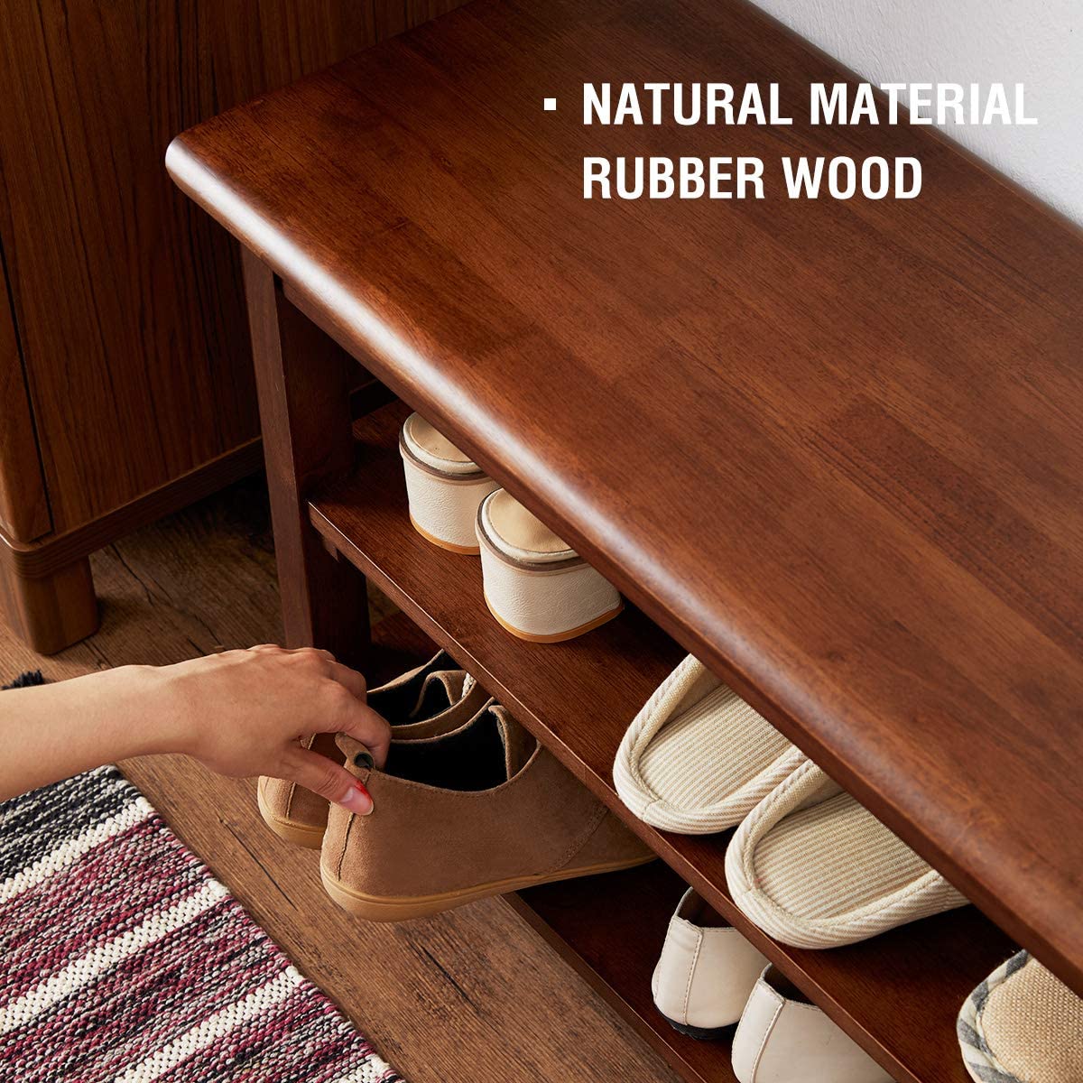 Benches: 3 Tier Wooden Storage Bench