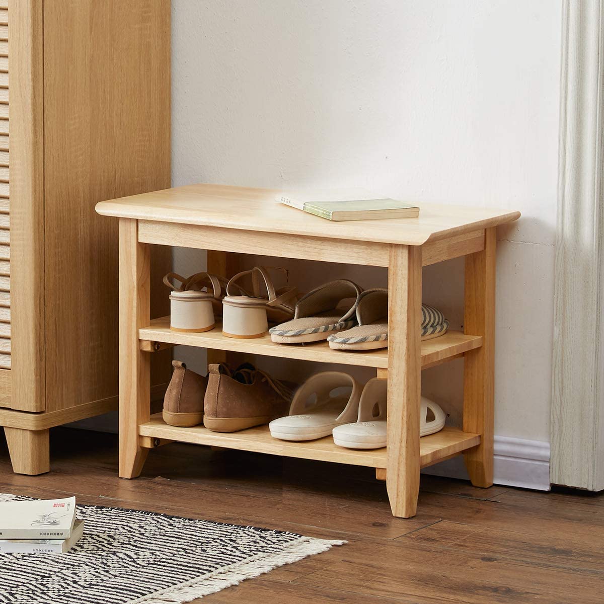 Benches: 3 Tier Wooden Storage Bench