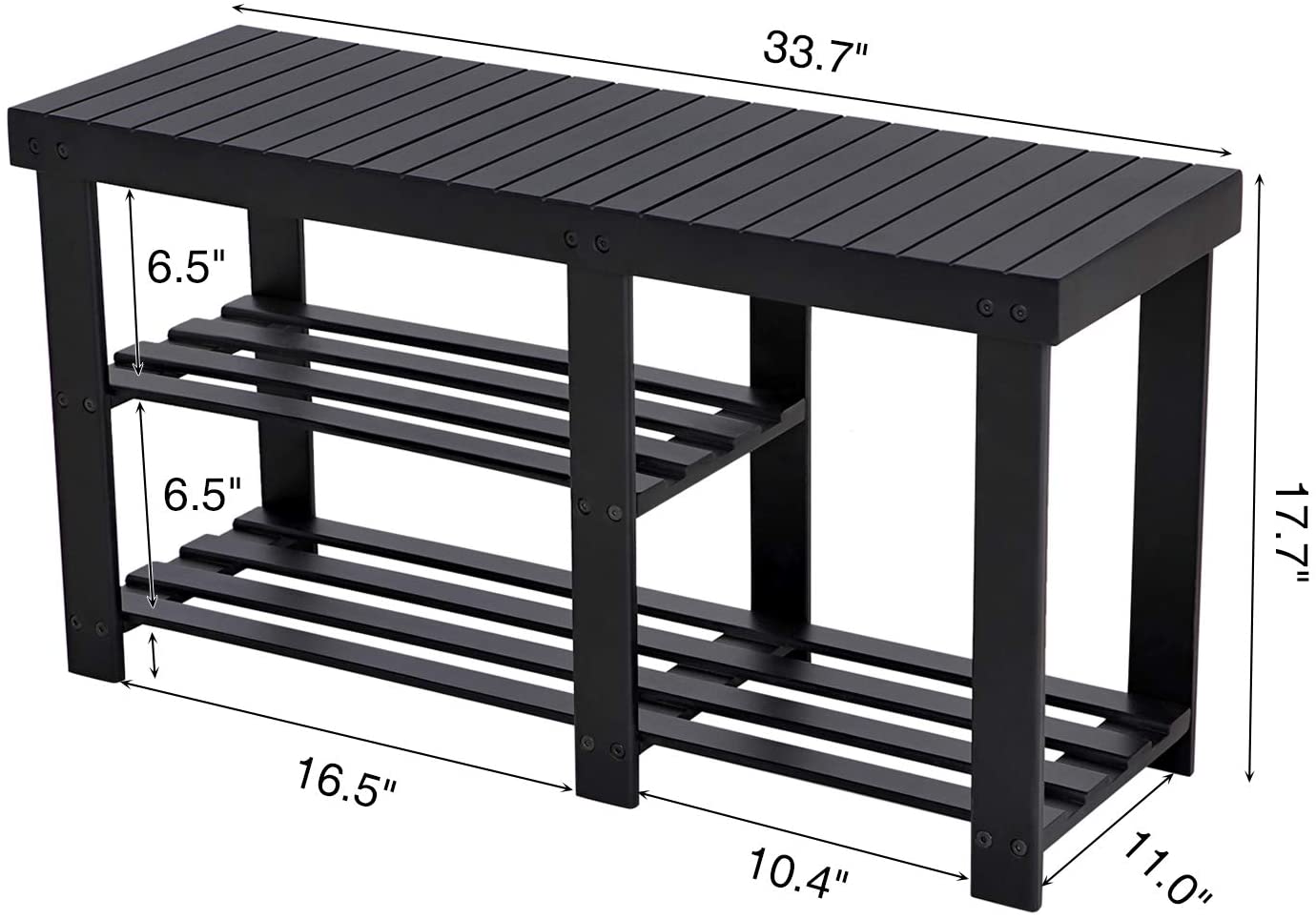 Benches : Bamboo Shoe Rack Bench & Storage Organizer, 3 Tiers Shoe Shelf