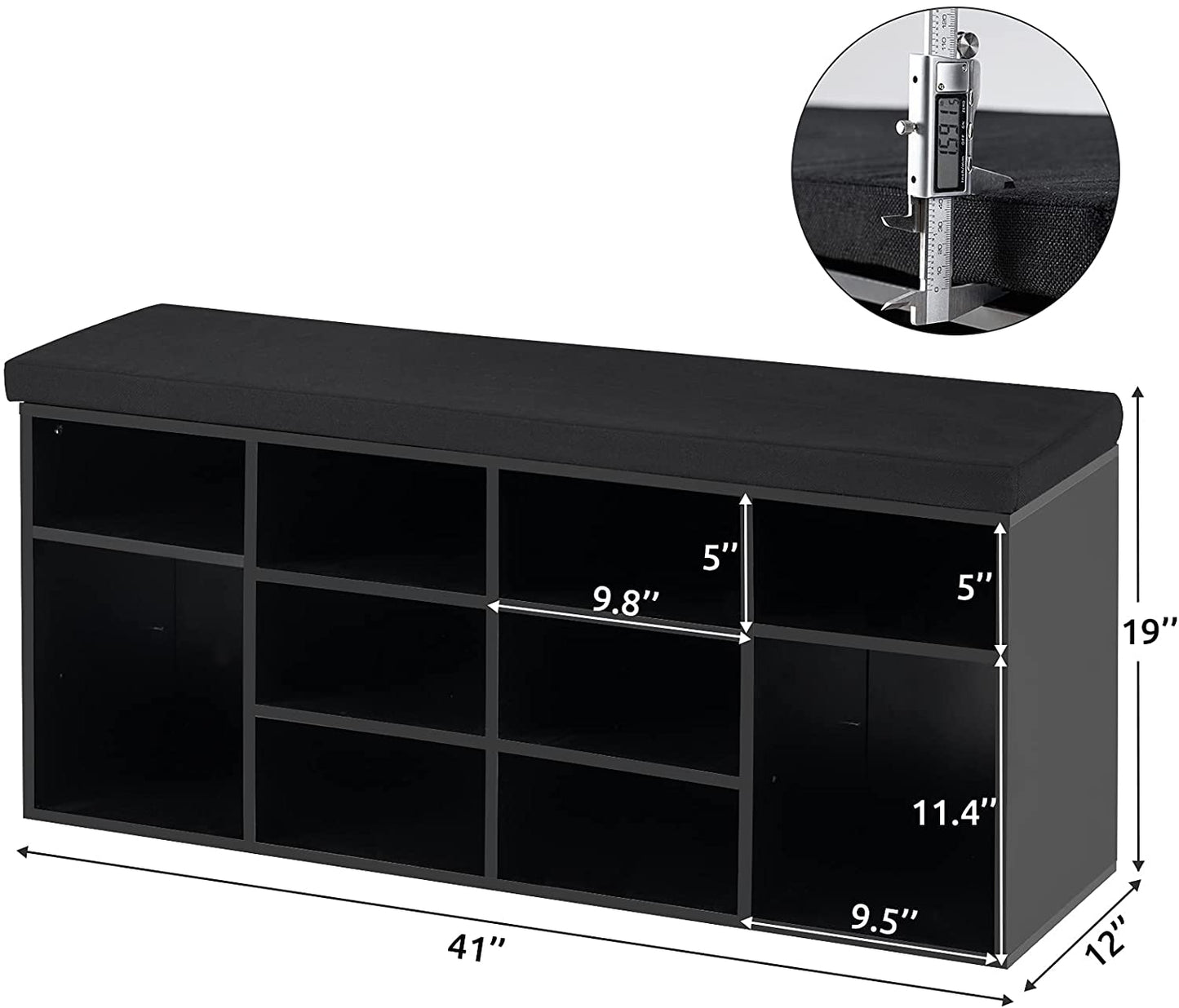 Benches Bench for Entryway, Bedroom, Living Room, Mudroom (Black) -1