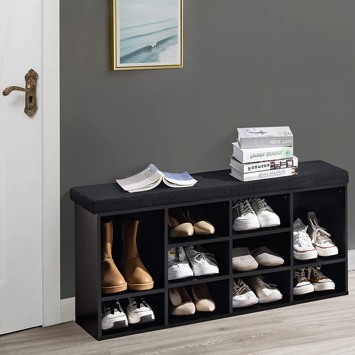 Benches Bench for Entryway, Bedroom, Living Room, Mudroom (Black) -1