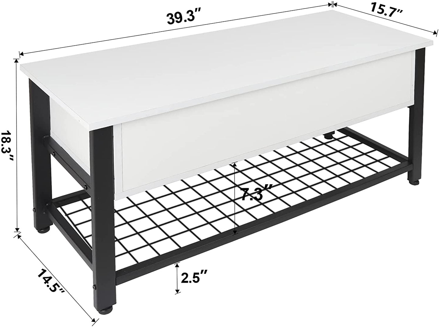 Benches: Dining Room, Hallway, Living Room Metal Frame, Black & White