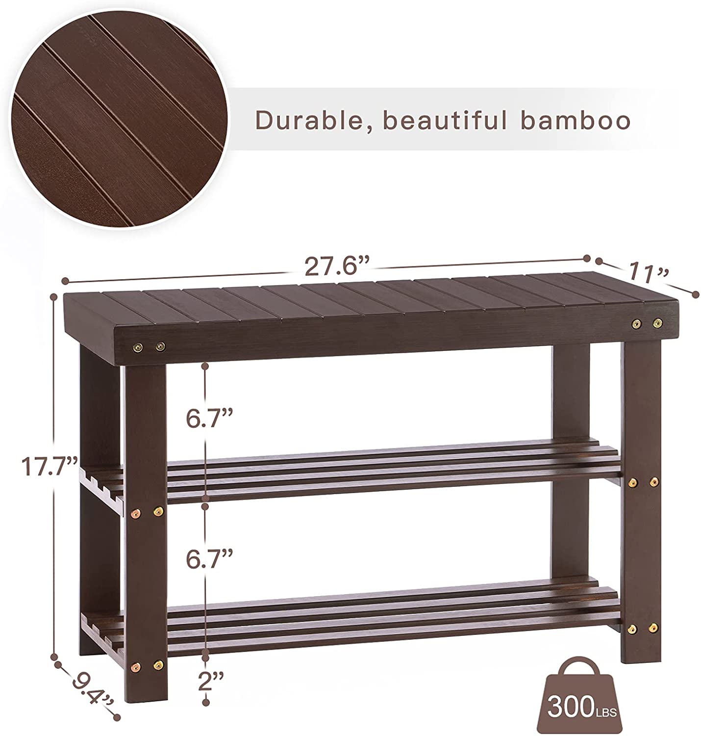Benches: Entryway Storage Premium Shoe Organizer or Entryway Bench Dark Brown